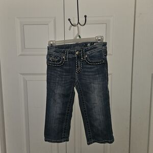 Miss Me Embellished Cropped Jeans - Dark Indigo